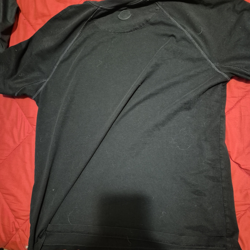 Moncler Black Tee with Large White Logo Across Chest - Picture 4 of 6